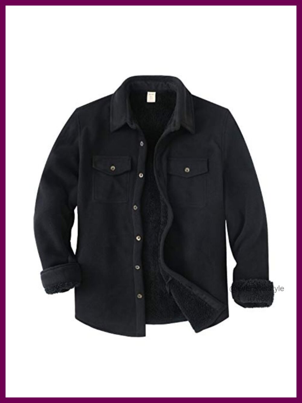 Sherpa Lined Plaid Shirt Jacket Button Front Flannel Fleece